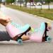 LIKU Quad Roller Skates for Girls and Women | All Wheel Light Up | Indoor/Outdoor Fun Illuminating Skates | Pink & Blue | Size 3-4 - Buy Online on GoSupps.com