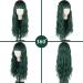 MERISIHAIR Long Dark Green Wig with Bangs - Ombre Curly Synthetic Wig for Women | Perfect for Daily & Party Use - Buy Online on GoSupps.com