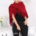 Warm Women's Knitted Watermelon Red Scarf - Triangular Wool Wrap Cape - Buy Online on GoSupps.com