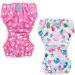 ALVABABY Swim Diapers 2pcs Reusable Adjustable Baby Toddler Infant Snap One Size, Fish & Sailboat Small Design - Baby Shower Gifts - Pack of 2 - Buy Online on GoSupps.com