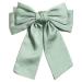 1pc Big Bow Hair Clips Satin Hair Bows for Women  Furling Pompoms Large Hair Bows Girl Metal Barrettes Long Tail Retro Hair Clips for Bows Hair Accessories (Mint Green)