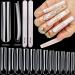 Long Square Nail Tips  AITRAI 504pcs XXL/XXXL Square Nail Tips Full Cover Tapered Square Nail Tips No C Curve Nail Tips Square Straight Tips Long Acrylic Fake Nail Tips with 2pcs Files for Salon Home Nail Art (12 Sizes)