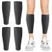 4Pcs Elastic Calf Compression Sleeves Relacement Uniform Size for Men & Women Calf Support Sleeves Shin Calf Support Footless Calf Compression Socks for Varicose Vein Calf Injury Running Black