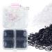 300Pcs Hair Ties Clear Elastic Hair Mini Hair Rubber Bands with Organizer Box Easy to Carry Baby Hair Ties for Thin or Thick Hair Hair Accessory by B1jounie YA (BLACK&CLEAR)