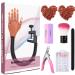 Acrylic Nail Maniquin Hand for Nail Practice-Flexible Movable Practice Hand for Acrylic Nails-Fake False Nail Training Hand Nail Manicure Print Practice Tool with 300PCS Nail Tips and Manicure Tools