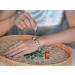 Women's Anti-Anxiety Beaded Bracelet with Zebra Jasper Flower - Inner Peace Aromatherapy Gift 19cm - Buy Online on GoSupps.com