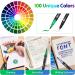 Eglyenlky 100 Colors Dual Brush Pens Markers for Adult Coloring - Fine Tip and Brush Tip, Ideal for Drawing, Calligraphy, Sketching - Black Set - Buy Online on GoSupps.com