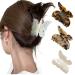 3PCS Acrylic Hair Claw Butterfly Tortoise Shell Hair Clip Celluloid French Design Leopard Print Hair Clips for Women (Large A)