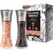 Soeos Salt and Pepper Grinder Set, Organic Whole Black Peppercorns, 3.5oz (100g), Himalayan Pink Salt, 8oz (230g). USDA Organic Black Pepper, Non-GMO, Kosher Certified, Adjustable Coarseness Organic Whole Black Peppercorns