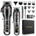 Hair Clippers for Men T Liners Hair Trimmer Set Men Professional Cordless Rechargeable Barber Hair Cutting Kit with LED Display Gifts for Men