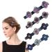 Braided Hair Clips Accessories for Women - 4-Pack Sparkling Crystal Stone Braided Hair Clips for Girls Four-Leaf Clover Chopped Hairpin Duckbill Clip with 3 Small Clips for Styling Sectioning Style A 4-Pack