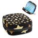 Golden yellow stars Pattern Black Women's Floor Storage Pocket Feminine menstrual cup bag Stillpad holder tampon pockets portable period pocket for women teen girls 1 piece multicolored 7