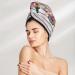 Hair Towel Wrap - Quick Drying Button Turban | Floral & Bird Design - Perfect for Easy Hair Drying - Buy Online on GoSupps.com