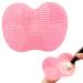 Makeup Brush Cleaning Mat Silicone Brush Cleaning Mat Makeup Brush Cleaning Pad with Suction Cups Small Makeup Brush Cleaning Tool for Makeup Brushes(Pink)