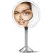 simplehuman 8 Pro Round Sensor Makeup Mirror - 5x + 10x Dual Magnification - Rechargeable & Cordless - Brushed Stainless Steel - Buy Online on GoSupps.com