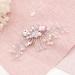 Dainty Pink Crystal Rhinestone Bride Wedding Hair Comb - Rose Gold Pearl Beads Side Hair Comb for Women - Buy Online on GoSupps.com