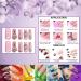 Extra Long Press On Nails - Gold Butterfly & 3D Diamond Floral Designs | XL Fake Nails for Women - 24pcs Stick On Set - Buy Online on GoSupps.com
