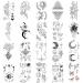 20 Sheets Black Tiny Temporary Tattoo Stickers for Men Women - Moon Butterfly Bird Flower Designs - Waterproof Body Art for Arm Neck Shoulder - Buy Online on GoSupps.com