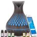 Smart Alexa aroma diffuser with essential oils set 500ml fragrance oil of diffuse humidifiers compatible Alexa/Google Home and app control 7 color LED scheduling and 4 timers quiet auto-off Dark Wood
