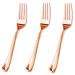 JL Prime 100 Piece Rose Gold Plastic Forks Bulk Set, Rose Gold Reusable Plastic Cutlery Set, Heavy Duty Utensils for Party & Wedding, Disposable Rose Gold Flatware, Rose Gold Plastic Forks 100 Pack 100 PC Forks Rose Gold