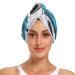 Fierce Shark Hair Towel 2 Pack Super Absorbent Hair Drying Towel Quick Dry Hair Turbans Head Towel with Button Twisty Wrap for Women Girls