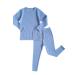 DreamBuy 20 Colours Ribbed Pyjama/Tracksuit/Loungewear Unisex Boys And Girls Pyjamas Baby Clothes Pyjamas For Women And Mens Pyjamas 7-8 Years Powder Blue