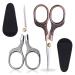 KISTARCH 2pcs 5Inch Small Vintage Precision Scissors ,Multi-Purpose Beauty Grooming Kit for Hair trimming,Facial,Beard,Eyebrow,Eyelash, sewing scissors for Embroidery,Craft, Art Work & Everyday Use 5 Inch Silver, 5 Inchcopper Red