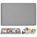 Dog Food Mat 48 x 30cm x 1cm Food Grade Silicone Dog Bowl Mat Spill-Proof Dog Mat for Bowls Upgraded Raised Edges Dog Splash Pads for Clean Floors Anti-Slip Waterproof Design (Grey)