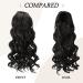 PEACOCO 16 Inch Body Wavy Drawstring Ponytail Extension - Long Curly Synthetic Hair Piece for Black Women (1B) - Buy Online on GoSupps.com