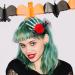 Skeleton Hand Hair Clips | Skeleton Hand Rose Barrettes | Portable Hair Accessories Horror Headwear for Masquerade Role Stage Show Red - Buy Online on GoSupps.com