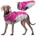 Kuoser waterproof dog coat cold weather winter warm jacket for small medium -sized dogs cozy dog sweater with fleece lined reflective puppy winter vest petwear xxl pink