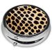 Rough Leopard Print Round Pill Box - 3 Compartment Travel Organizer for Meds & Vitamins | Mini Decorative Pocket Purse Case - Buy Online on GoSupps.com