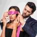 Punk Leather Wrist Handcuffs Satin Blindfold Fluffy Handcuffs Bracelet Handcuffs Prop Cosplay Costume Props Adjustable Chain and Satin Sleeping Mask Eye Mask for Halloween Cosplay (Pink) - Buy Online on GoSupps.com