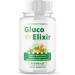 Gluco Elixir Capsules Official GlucoElixir Blood Health Support Pills with All Natural Ingredients Advanced Formula Supplement Pills with Maximum Strength Vitamins for Women & Men (60 Capsules)