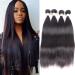 Brazilian Virgin Straight Hair 4 Bundles 100% Unprocessed Human Hair Bundles Straight Hair Extensions Double Strong Weft (22 22 24 24, Straight Hair) 22 22 24 24 Straight Hair