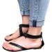Xtz YGLD Women's Summer Sandals - Flat Tanga Open Toe Buckle Band - Light Brown & Black 5.5 UK - Buy Online on GoSupps.com