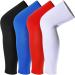 Skylety 4 Pieces Leg Sleeves Cooling Long Sleeves UV Protection for Men Women Black, White, Red, Navy Blue X-Large