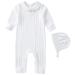 Baptism Outfits for Boys White Onesies Baby Boy Romper Linen Summer Fall Winter Christening Church Onesie Newborn Coming Home Jumpsuit 0-18 Months 6-9 Months White-301