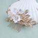 Wendalern Wedding Crystal Hair Comb Barrette Bride Pearl Hair Comb Rhinestone Flower Hair Barrette Comb Gold Leaf Hairpiece Decorative Hair Accessories for Women and Girls - Buy Online on GoSupps.com