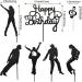 BOMJJOR 12pcs Birthday Cake Toppers Music Notes Michael MJ Cupcake Toppers for Music Themed Party Decorations Glitter Musical Symbols Cupcake Picks Black - Buy Online on GoSupps.com