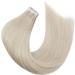 Moresoo Platinum Blonde Tape in Hair Extensions 14 Inch 20Pcs 30g #60 - Real Human Remy Hair, Thick and Seamless Tape in Extensions - Buy Online on GoSupps.com
