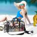 Kemier Clear Travel Makeup Bag - Large Cosmetic Organizer with 6 Pockets & Shoulder Strap - Buy Online on GoSupps.com