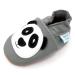 Dotty Fish Soft Leather Baby Shoes for Boys. Toddler Shoes. Non Slip. Animal Designs for Boys and Girls. 0-6 Months - 4-5 Years 12-18 Months Grey and White Panda
