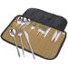 BESPORTBLE Portable Bbq Camping Silverware Kit Cutlery Organizer Picnic Utensil with Bag Spoon Fork Chopstick Set for Hiking Travel Home Silver Serving Utensils Stainless Steel