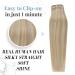 Runature Real Hair Clip-In Extensions - 35cm Ash Blonde & Platinum Highlights - 7 Piece Set for Natural Volume - Buy Online on GoSupps.com