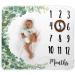 Baby Monthly Milestone Blanket Set | Includes Wooden Wreath and Pacifier Clip | 1-12 Months | Premium Soft Fleece | Photography Prop for Newborn Boy & Girl - Buy Online on GoSupps.com
