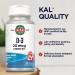 KAL Vitamin D-3 1000 IU Chewable | Peppermint Flavor | Healthy Immune Function & Bone Support | 200 Chews 200 Serv - Buy Online on GoSupps.com