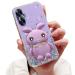 Tivenfezk Nadoli for Oppo Realme C55 Hase Hidden Stand Shell caricature glitter rabbits stand Soft silicone bling cell phone case transparent protective cover Oppo realme C55 purple