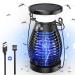 Solar Bug Zapper Indoor 3 in 1 UV Mosquito Killer Lamp 4000mAh 4200V Electric Fly Zapper USB Rechargeable Insect Killer Traps for Office Kitchen Bedroom Garden Camping Outdoor Black Black#01