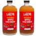 Lucy's Family Owned - USDA Organic NonGMO Raw Apple Cider Vinegar, Unfiltered, Unpasteurized, With the Mother, 34oz Glass Bottle (2 Pack) Organic Apple Cider Vinegar 34 Fl Oz (Pack of 2)